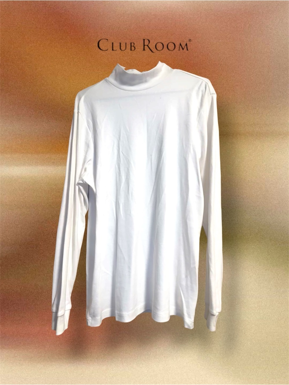 Men’s Club Room White Cotton Mock Neck — Size L 🤍